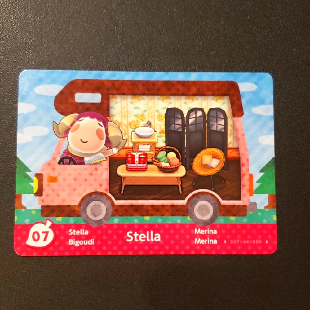 Stella 07 welcome amiibo RV card animal crossing ACNH Nintendo switch